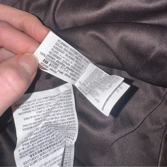 NWT Zara Brown Sleeveless mock neck Faux Leather Zip back Top - size XL - Picture 15 of 16